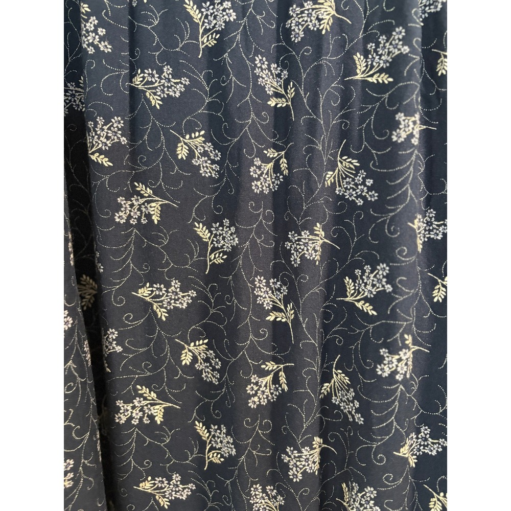 Honors Navy Blue Floral Maxi Skirt Womens Medium Vintage Boho Rayon Flowy - Picture 3 of 5